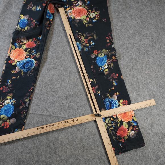 Ralph Lauren Jeans Womens 2 Vintage Blue Label Floral Lace Up Straight Leg Denim - Picture 7 of 11